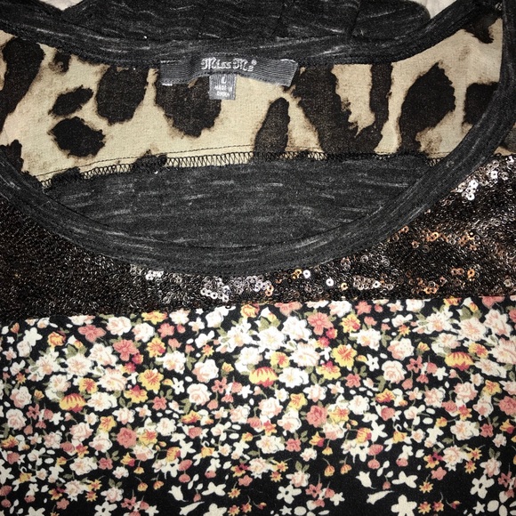 Long Sleeve Miss Me T with sequins/floral/cheetah - Picture 3 of 7